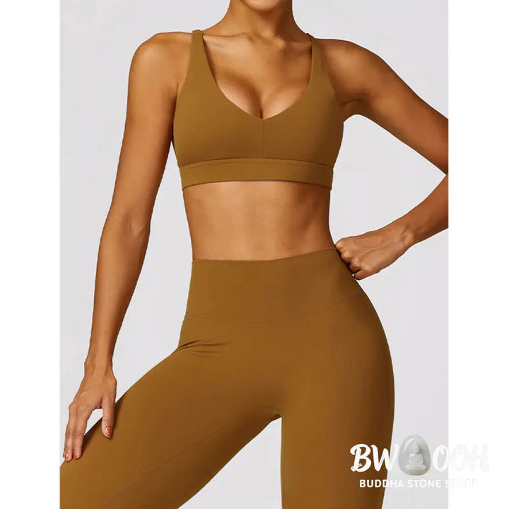 BWOOOH lotus print yoga pants - Gym Sports Yoga Backless Bra Crop Tank T