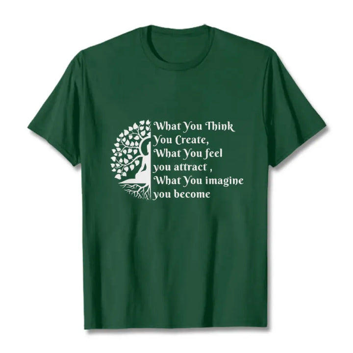 Buddha Stones Half-meditation Buddha Tree Tee T-shirt - ForestGreen / S - T-Shirts