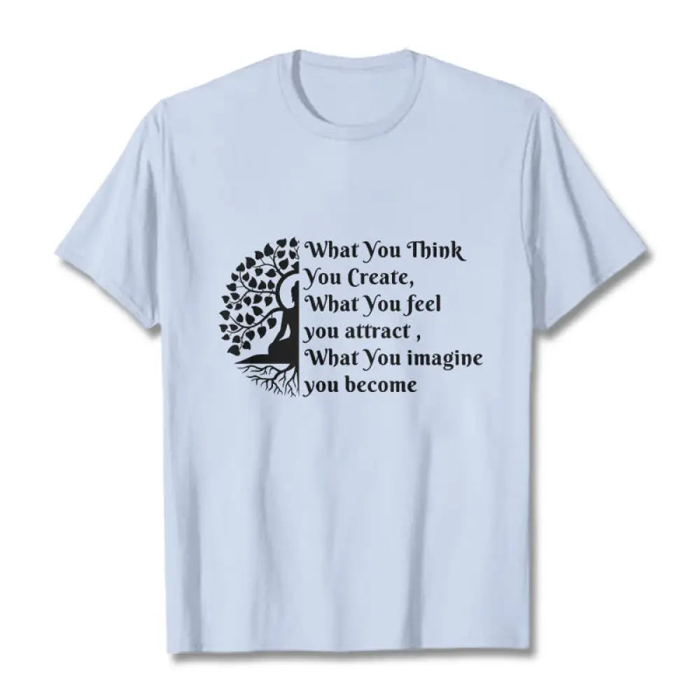 Buddha Stones Half-meditation Buddha Tree Tee T-shirt - LightCyan / S - T-Shirts