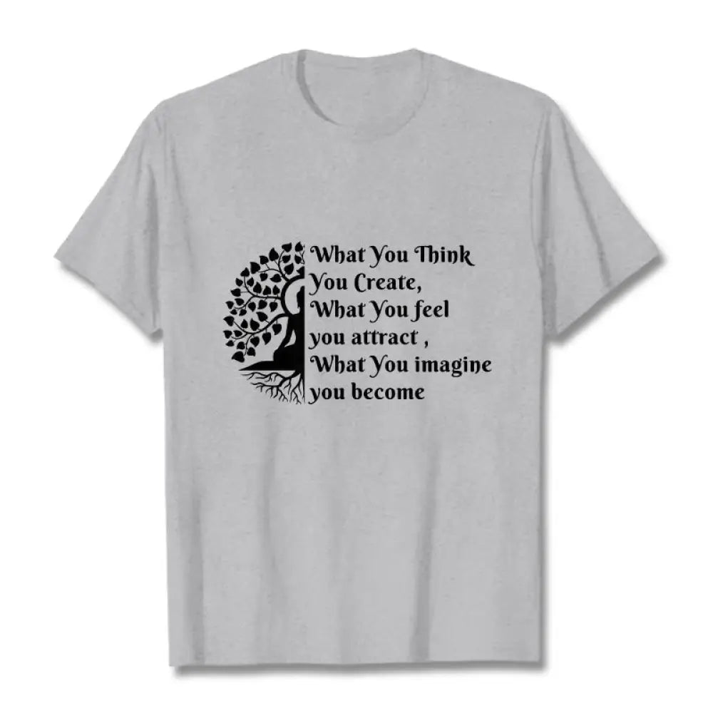 Buddha Stones Half-meditation Buddha Tree Tee T-shirt - LightGrey / S - T-Shirts