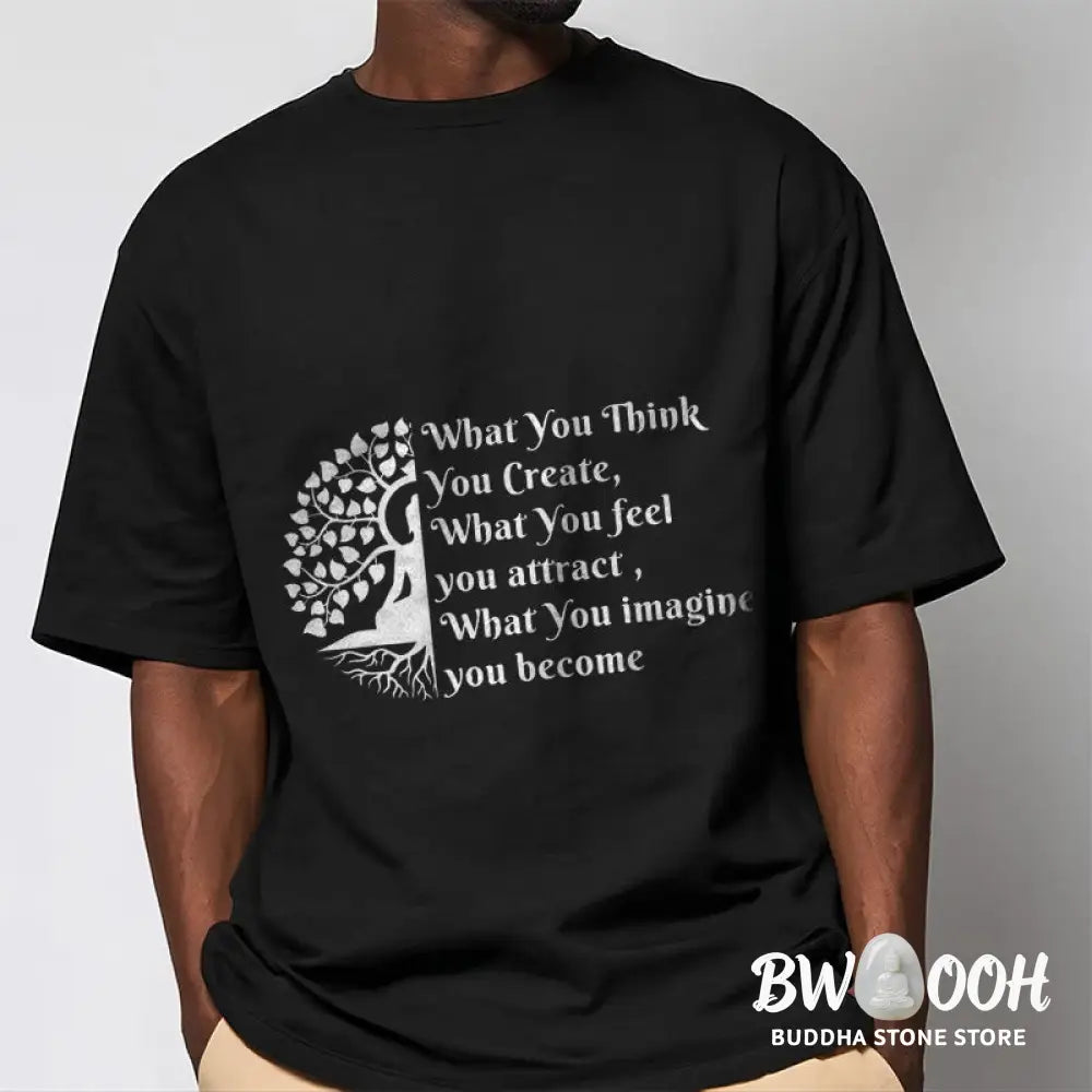 Buddha Stones Half-meditation Buddha Tree Tee T-shirt - T-Shirts