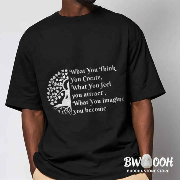 Buddha Stones Half-meditation Buddha Tree Tee T-shirt - T-Shirts