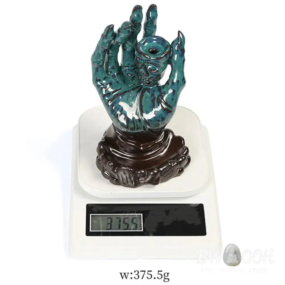 BWOOOH ceramic incense burner - Halloween Ghost Hand Skull Head Cer