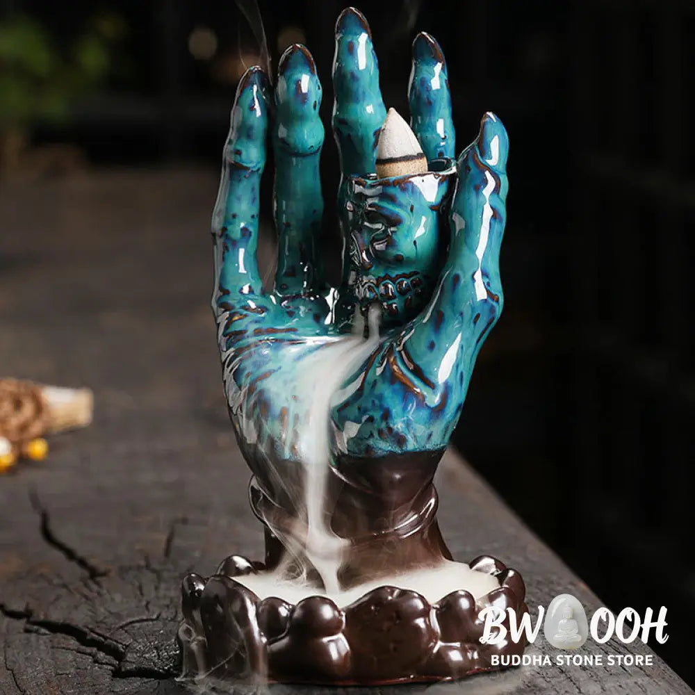 BWOOOH ceramic incense burner - Halloween Ghost Hand Skull Head Cer