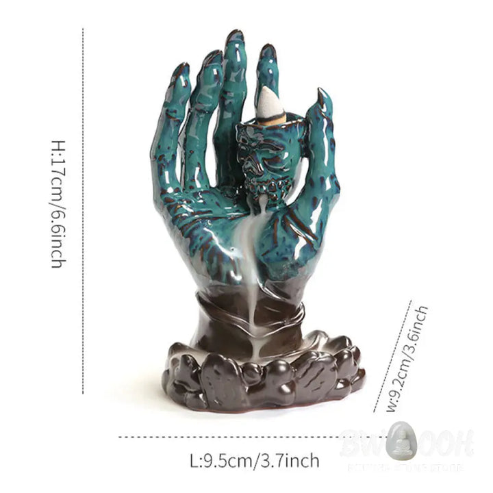 BWOOOH ceramic incense burner - Halloween Ghost Hand Skull Head Cer