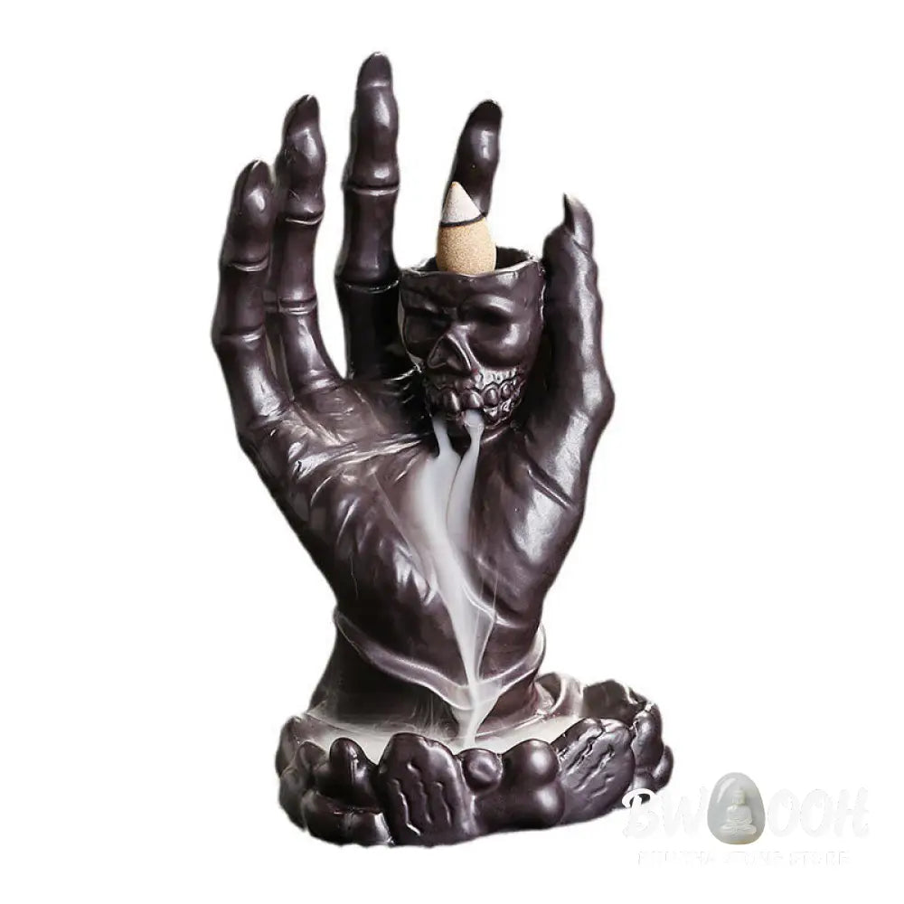 BWOOOH ceramic incense burner - Halloween Ghost Hand Skull Head Cer