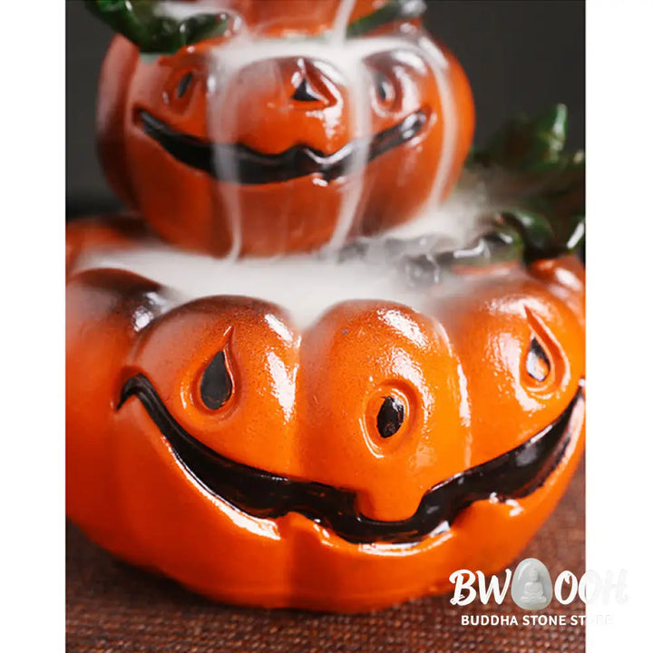 BWOOOH handcrafted backflow incense burner - Halloween Pumpkins Ghost Resin Back