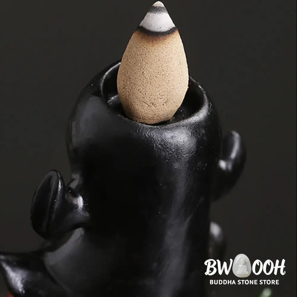 BWOOOH handcrafted backflow incense burner - Halloween Pumpkins Ghost Resin Back