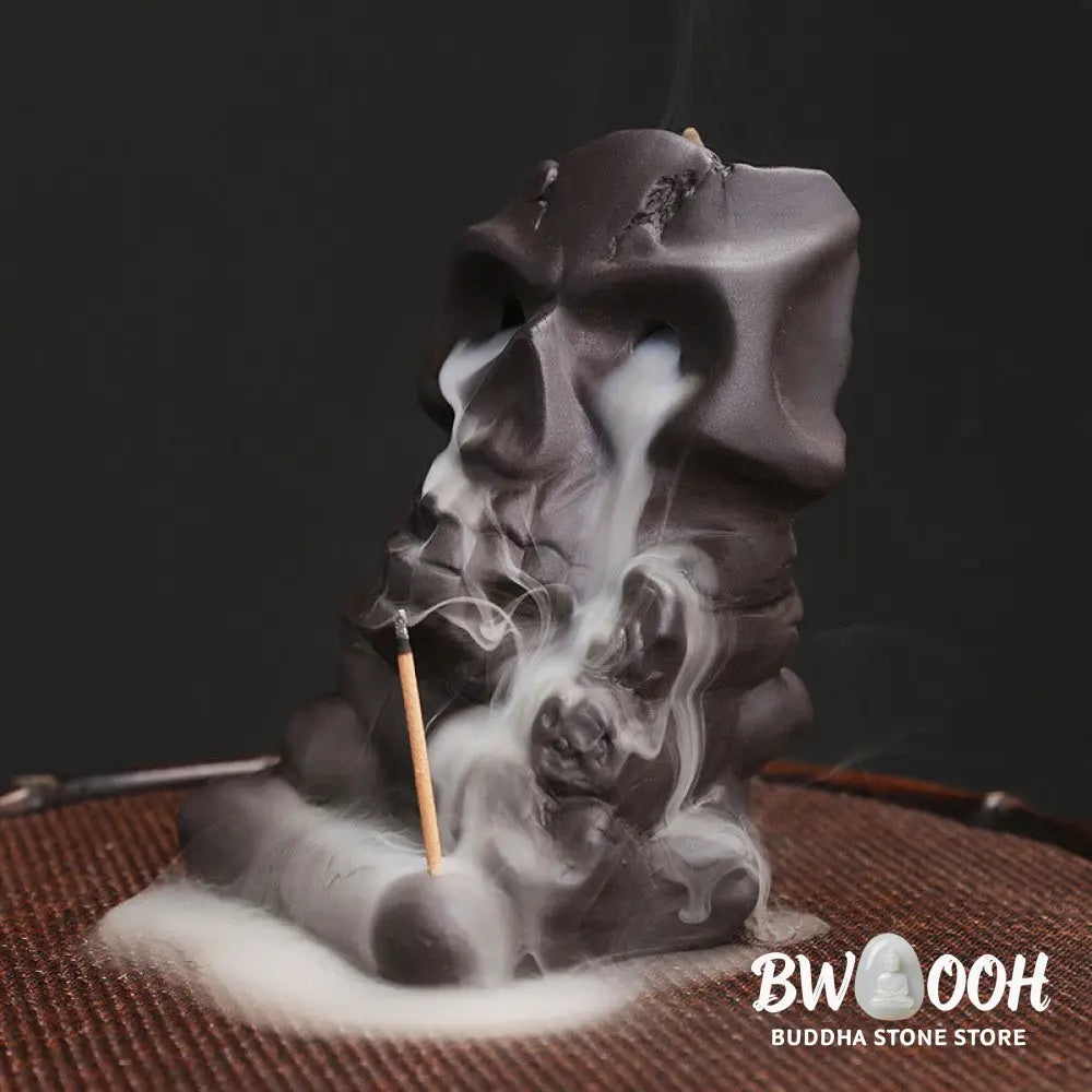 BWOOOH ceramic incense burner - Halloween Skull Head Purple Clay He