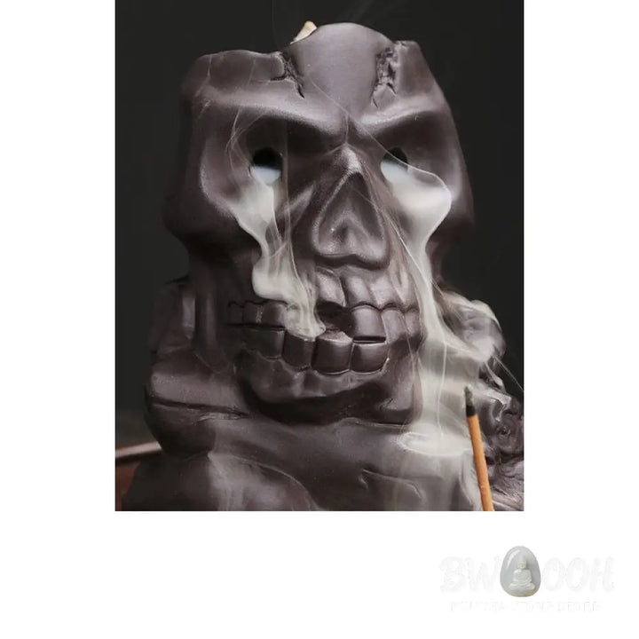 BWOOOH ceramic incense burner - Halloween Skull Head Purple Clay He