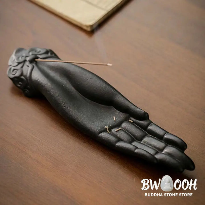 BWOOOH Buddha Hand Ceramic Auspicious Clouds Blessing Incense Burner - Buddha Hand - Incense Burner