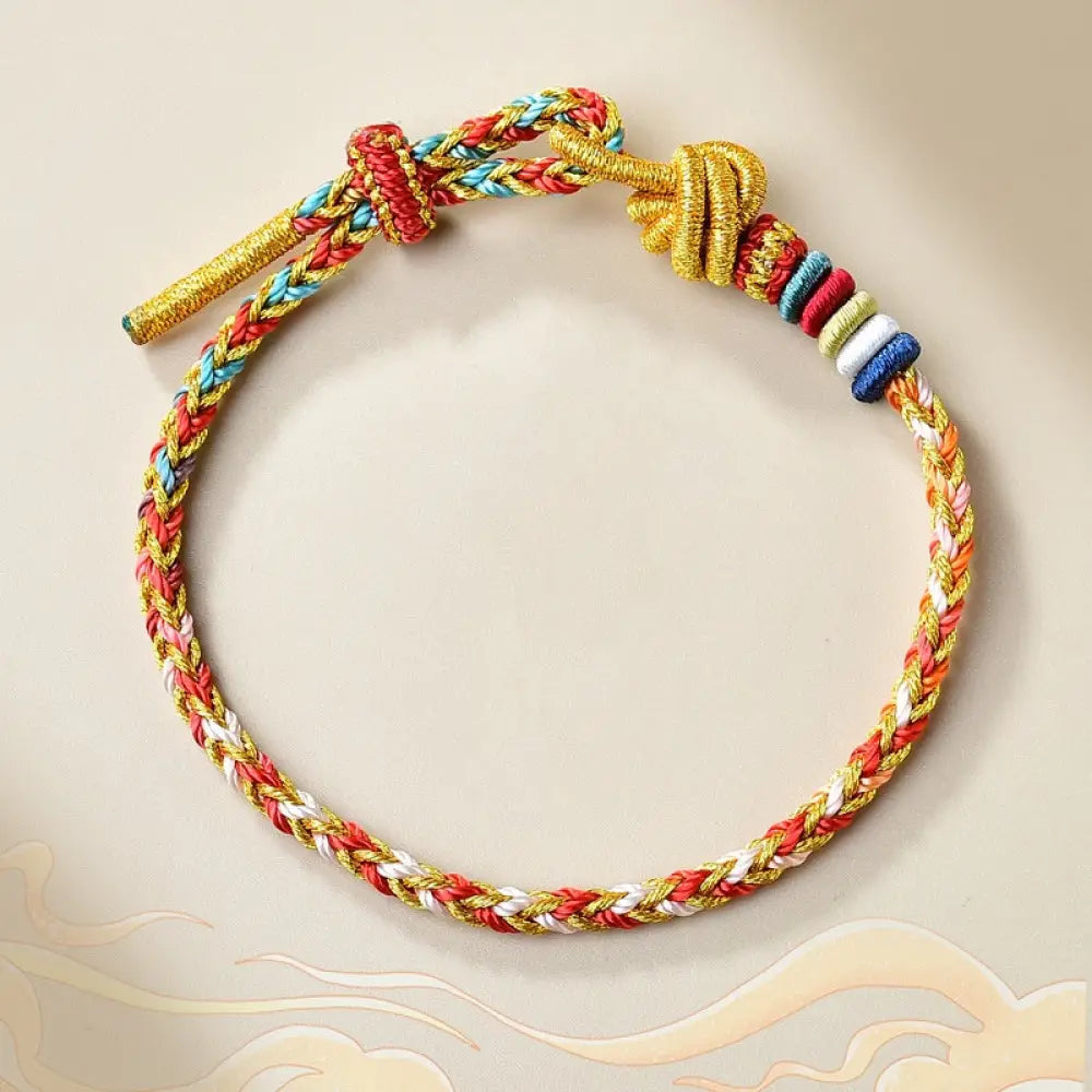 BWOOOH Handcrafted Colorful Gold Healing Braid Rope Bracelet - BWOOOH - Colorful Gold(Wrist Circumference