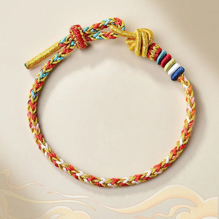 BWOOOH Handcrafted Colorful Gold Healing Braid Rope Bracelet - BWOOOH - Colorful Gold(Wrist Circumference