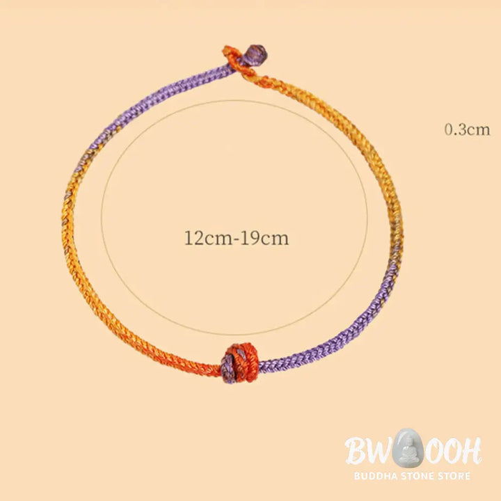 Buddha Stones Handcrafted Colorful Purple Gold Red Braid Rope Bracelet - BWOOOH - Bracelet