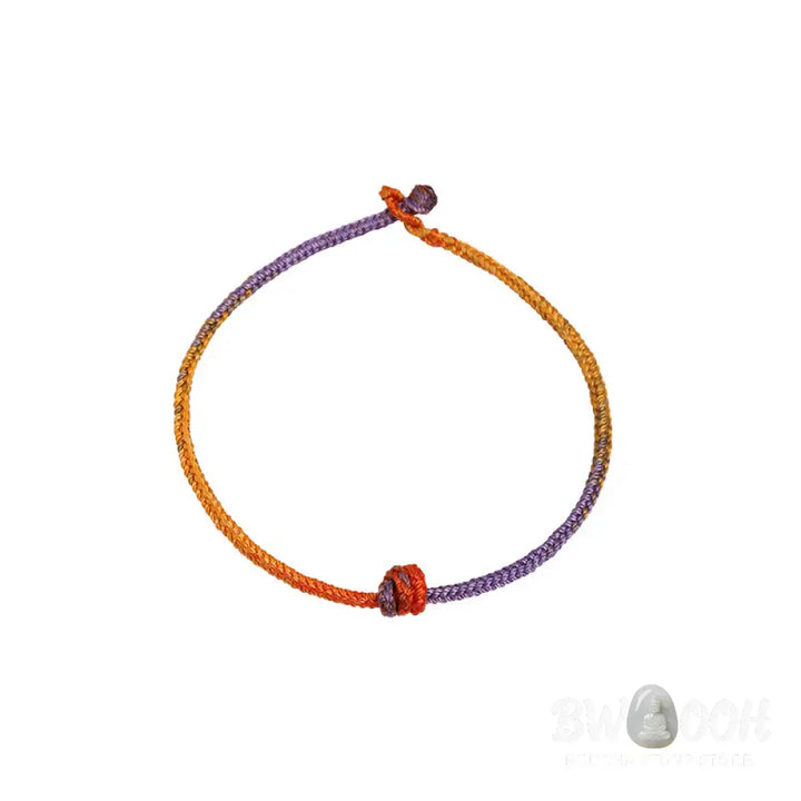 Buddha Stones Handcrafted Colorful Purple Gold Red Braid Rope Bracelet - BWOOOH - Bracelet