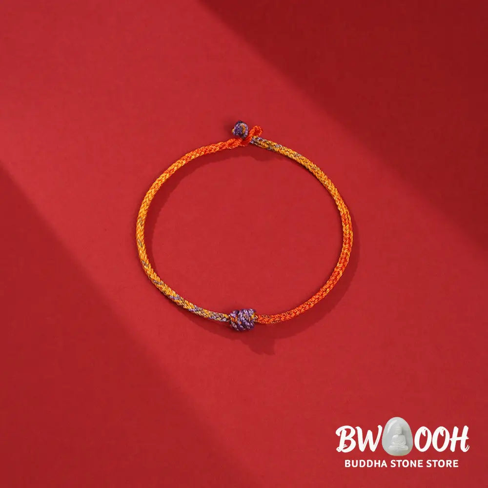 Buddha Stones Handcrafted Colorful Purple Gold Red Braid Rope Bracelet - BWOOOH - Bracelet