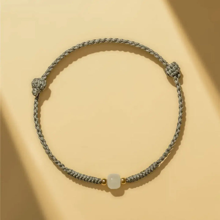 Buddha Stones Handcrafted Jade Lucky Bead Abundance Braided Bracelet - BWOOOH - Green (Wrist Circumference 14-17cm)