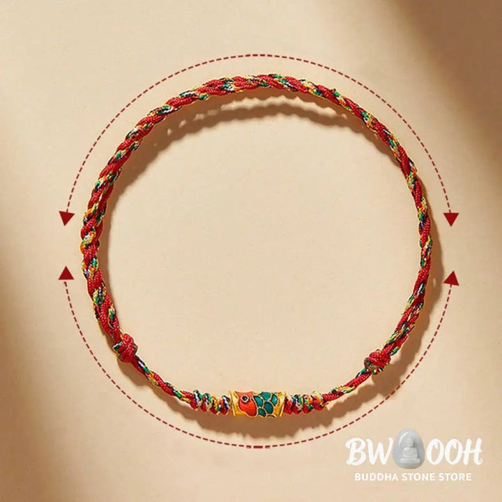 Buddha Stones Handcrafted Koi Fish Wealth Prosperity Braided Rope Bracelet - BWOOOH - Bracelet