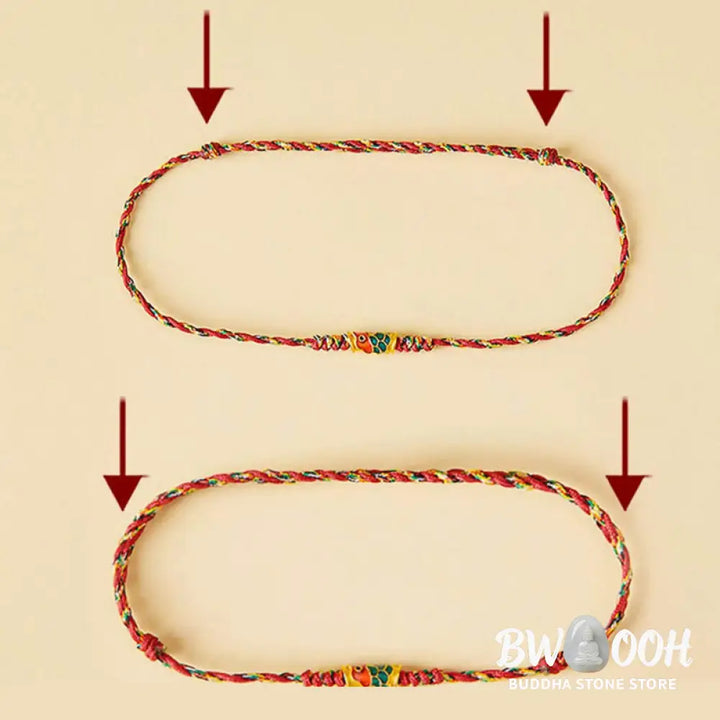 Buddha Stones Handcrafted Koi Fish Wealth Prosperity Braided Rope Bracelet - BWOOOH - Bracelet