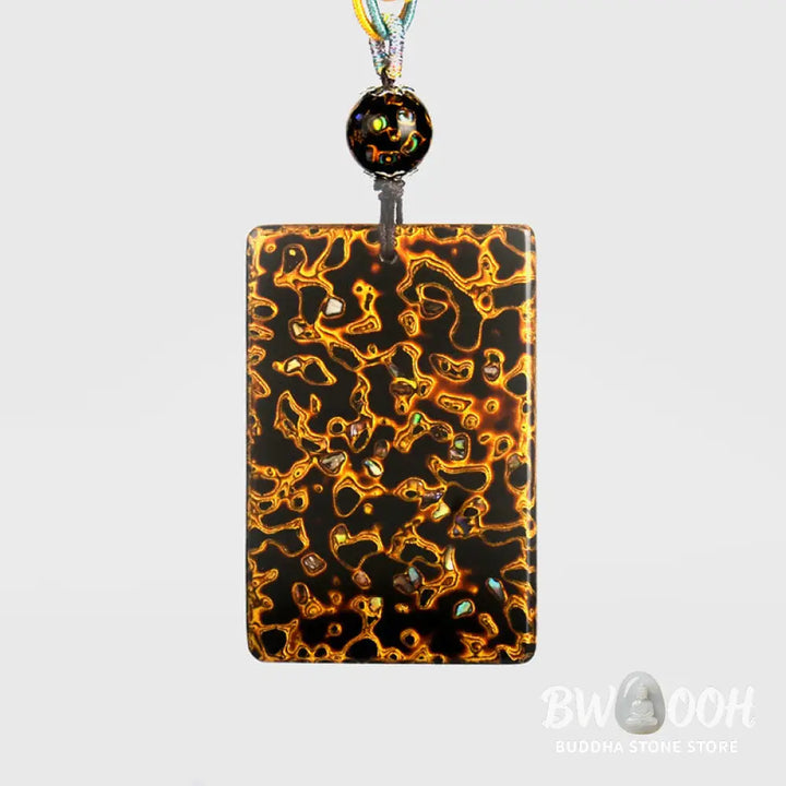 Buddha Stones Handcrafted Lacquer Craft Sandalwood Protection Pendant Necklace - BWOOOH - Necklaces &amp; Pendants