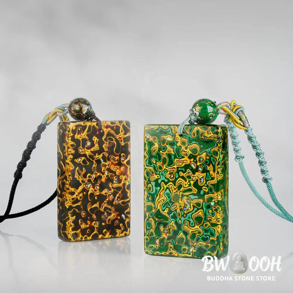 Buddha Stones Handcrafted Lacquer Craft Sandalwood Protection Pendant Necklace - BWOOOH - Necklaces &amp; Pendants