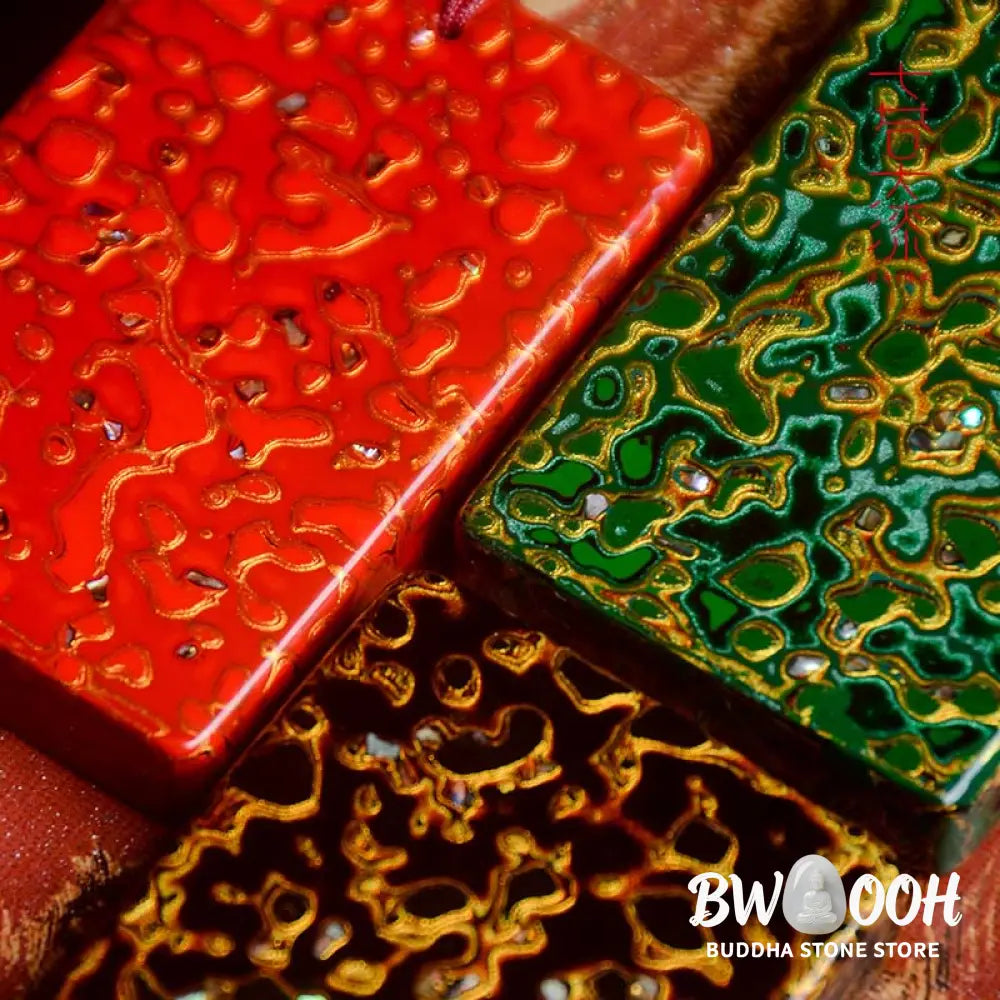 Buddha Stones Handcrafted Lacquer Craft Sandalwood Protection Pendant Necklace - BWOOOH - Necklaces &amp; Pendants