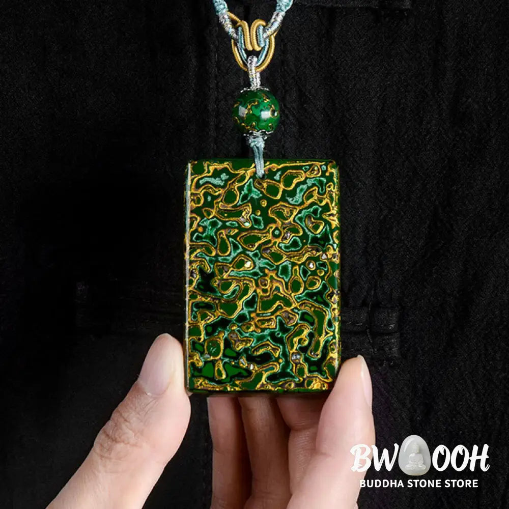 Buddha Stones Handcrafted Lacquer Craft Sandalwood Protection Pendant Necklace - BWOOOH - Necklaces &amp; Pendants