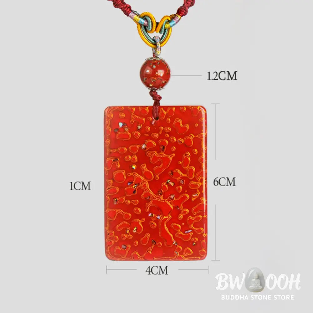 Buddha Stones Handcrafted Lacquer Craft Sandalwood Protection Pendant Necklace - BWOOOH - Necklaces &amp; Pendants