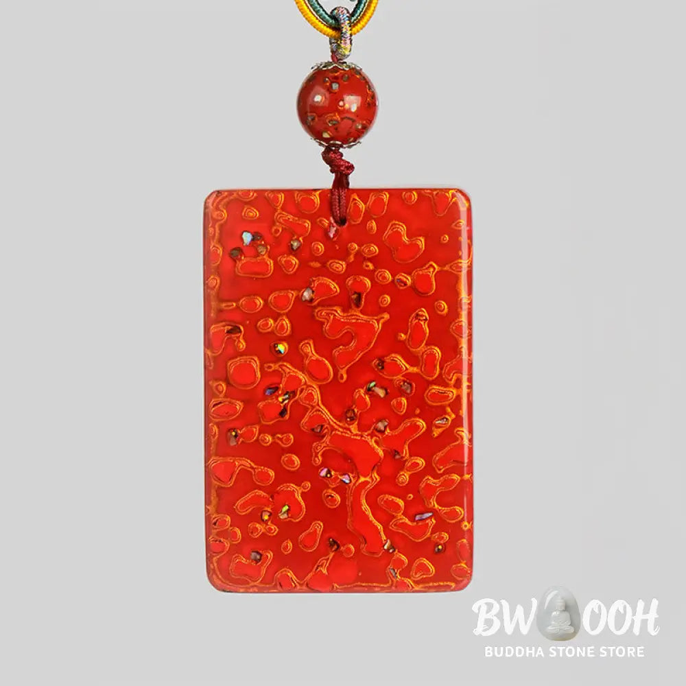 Buddha Stones Handcrafted Lacquer Craft Sandalwood Protection Pendant Necklace - BWOOOH - Necklaces &amp; Pendants