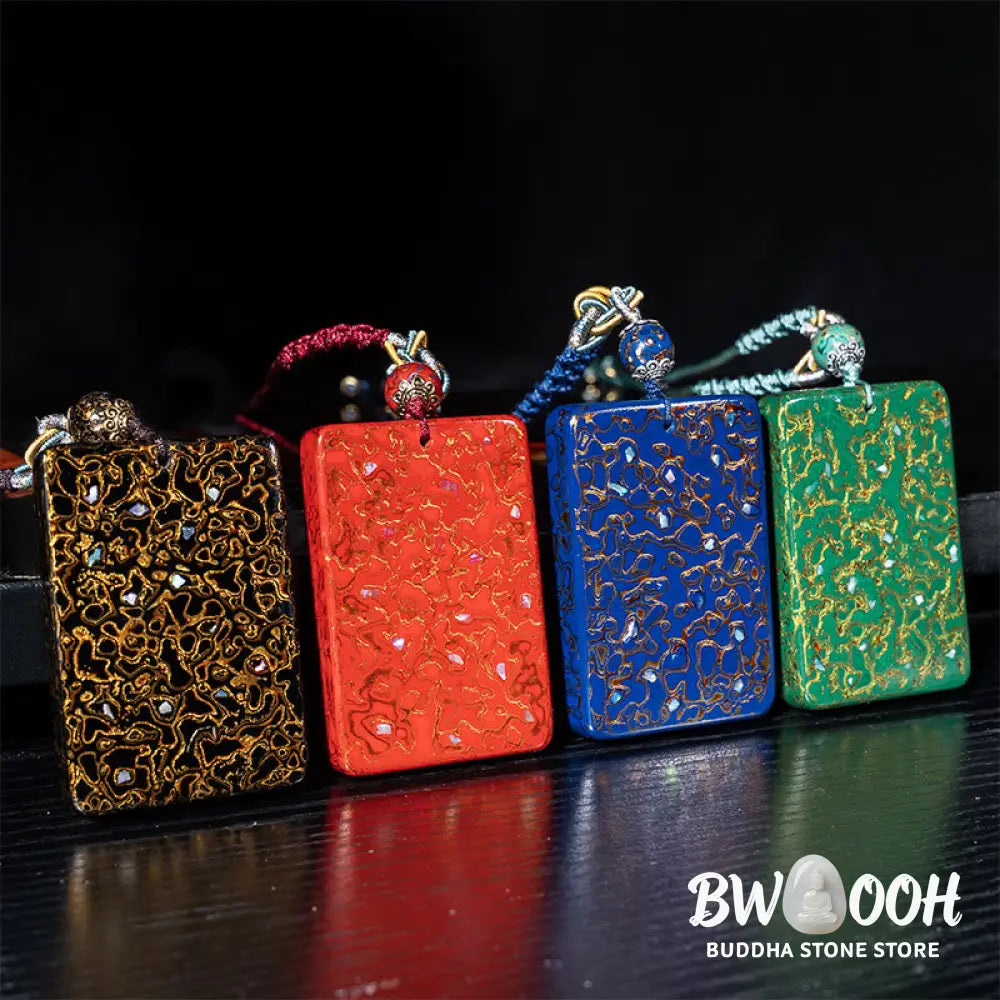 Buddha Stones Handcrafted Lacquer Craft Sandalwood Protection Pendant Necklace - BWOOOH - Necklaces &amp; Pendants