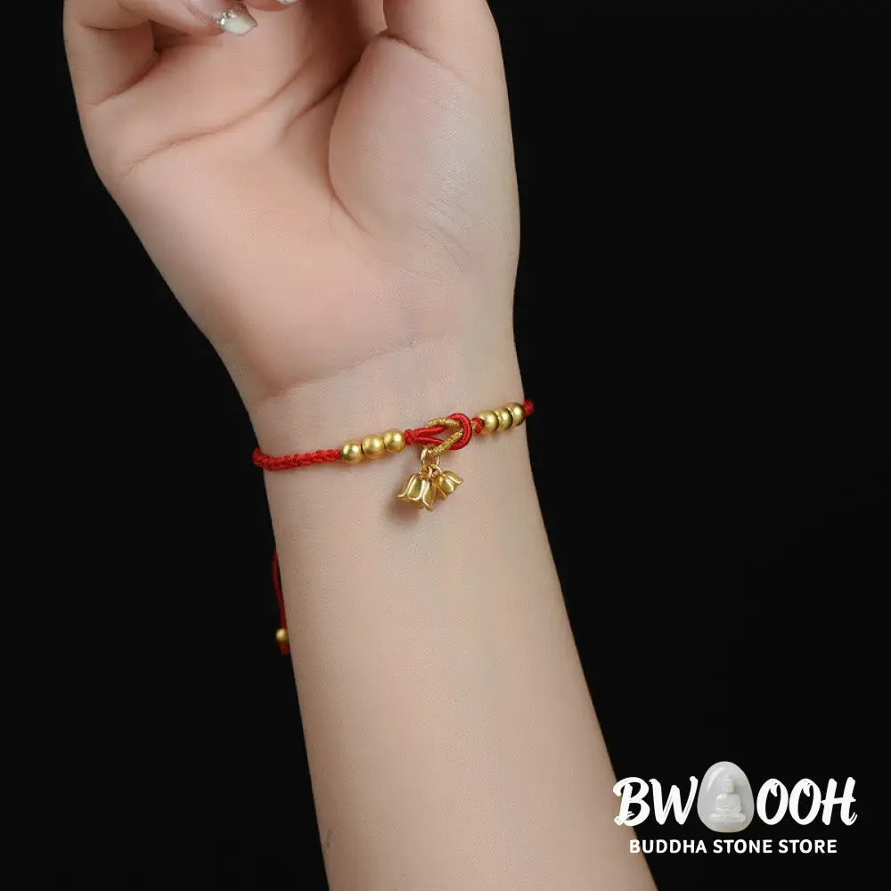 Buddha Stones Handcrafted Lily Of The Valley Flower Charm Design Luck Protection Braided Bracelet - BWOOOH - Bracelet