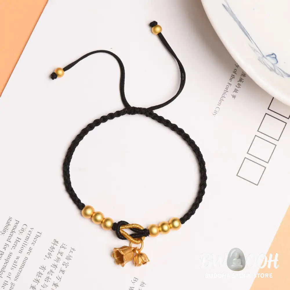 Buddha Stones Handcrafted Lily Of The Valley Flower Charm Design Luck Protection Braided Bracelet - BWOOOH - Bracelet