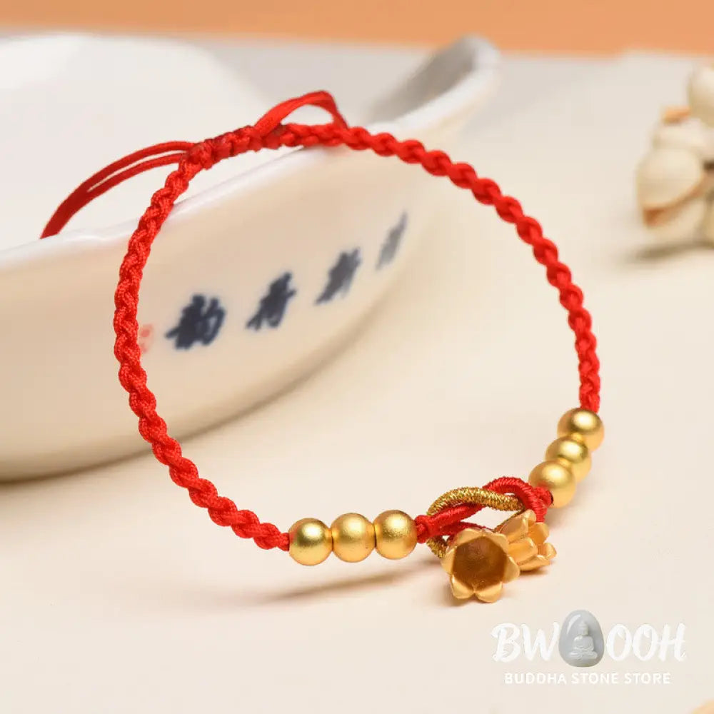 Buddha Stones Handcrafted Lily Of The Valley Flower Charm Design Luck Protection Braided Bracelet - BWOOOH - Bracelet