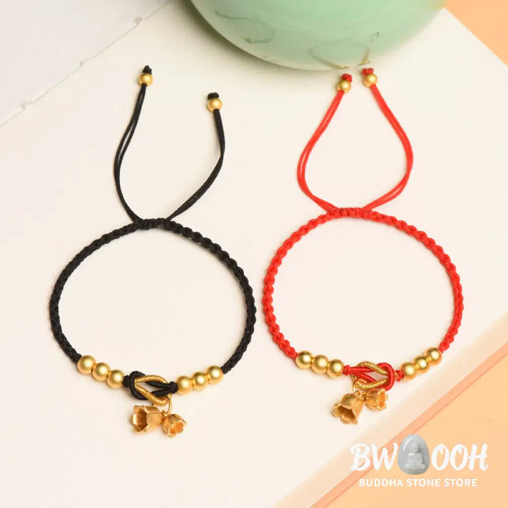 Buddha Stones Handcrafted Lily Of The Valley Flower Charm Design Luck Protection Braided Bracelet - BWOOOH - Bracelet