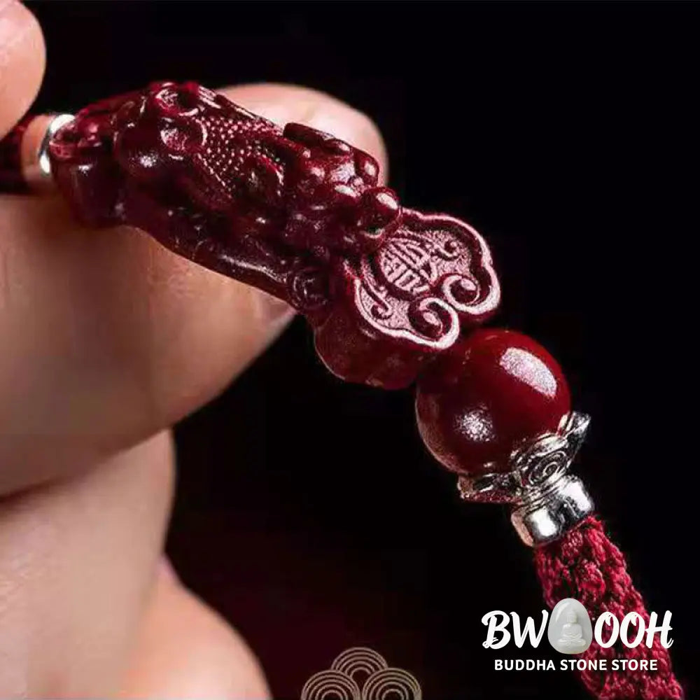 Buddha Stones Handcrafted PiXiu Cinnabar Wealth Luck Braided Bracelet - BWOOOH - Bracelet