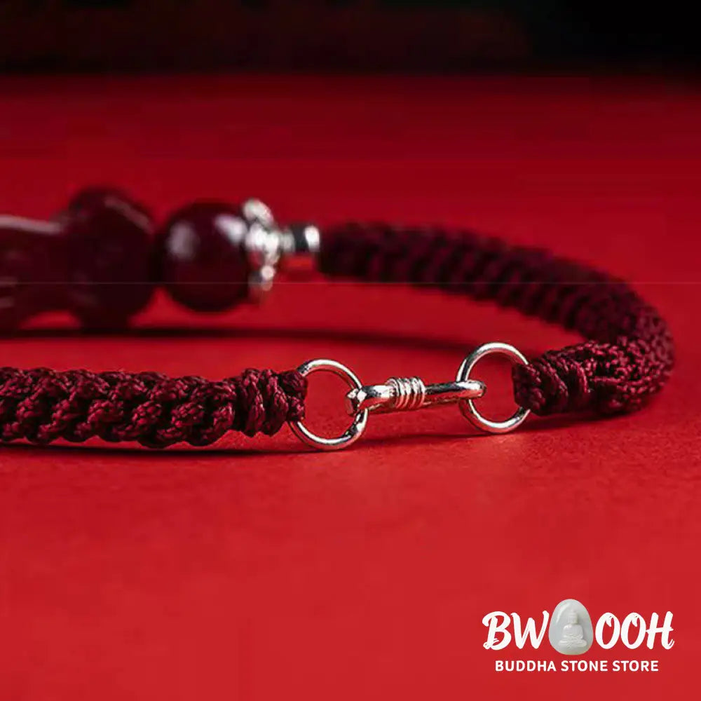 Buddha Stones Handcrafted PiXiu Cinnabar Wealth Luck Braided Bracelet - BWOOOH - Bracelet