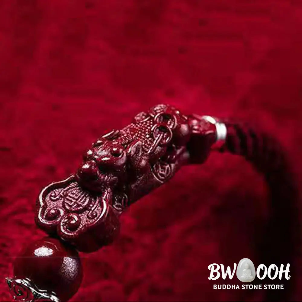 Buddha Stones Handcrafted PiXiu Cinnabar Wealth Luck Braided Bracelet - BWOOOH - Bracelet