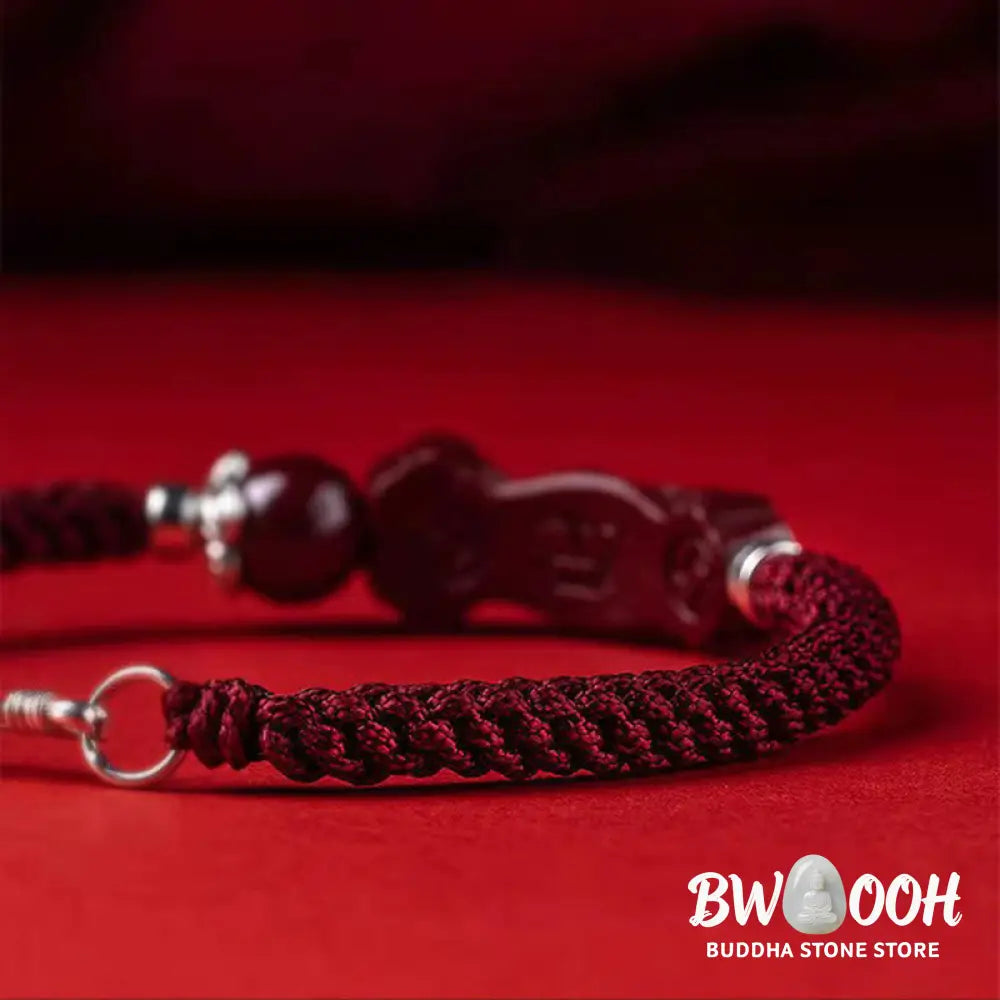 Buddha Stones Handcrafted PiXiu Cinnabar Wealth Luck Braided Bracelet - BWOOOH - Bracelet