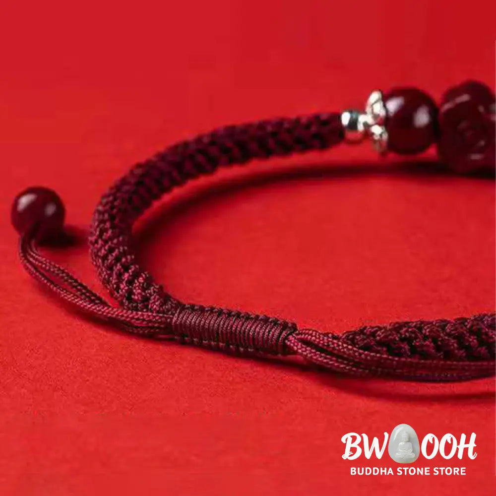 Buddha Stones Handcrafted PiXiu Cinnabar Wealth Luck Braided Bracelet - BWOOOH - Bracelet