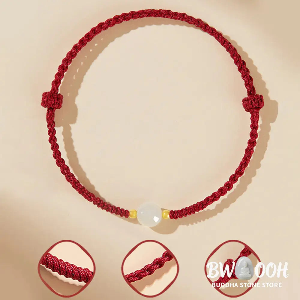 Buddha Stones Handcrafted Round Jade Lucky Bead Prosperity Braided Bracelet - BWOOOH - Bracelet