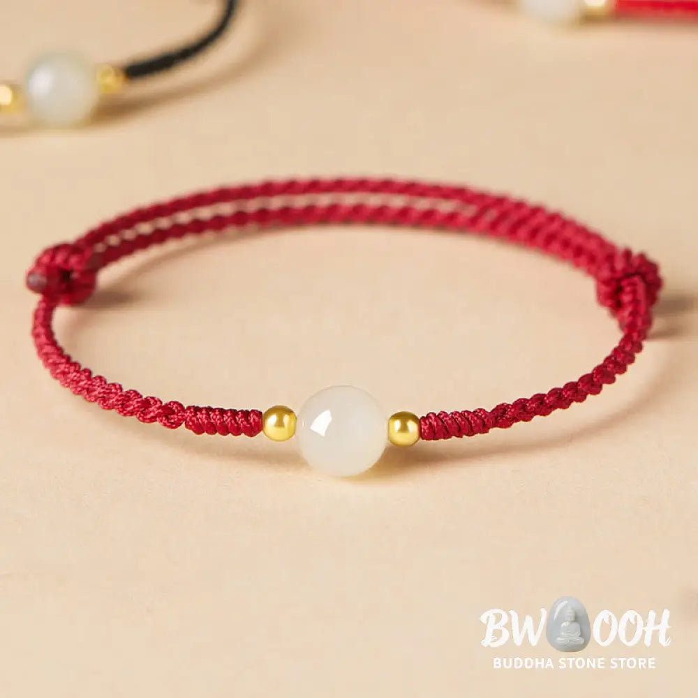 Buddha Stones Handcrafted Round Jade Lucky Bead Prosperity Braided Bracelet - BWOOOH - Bracelet