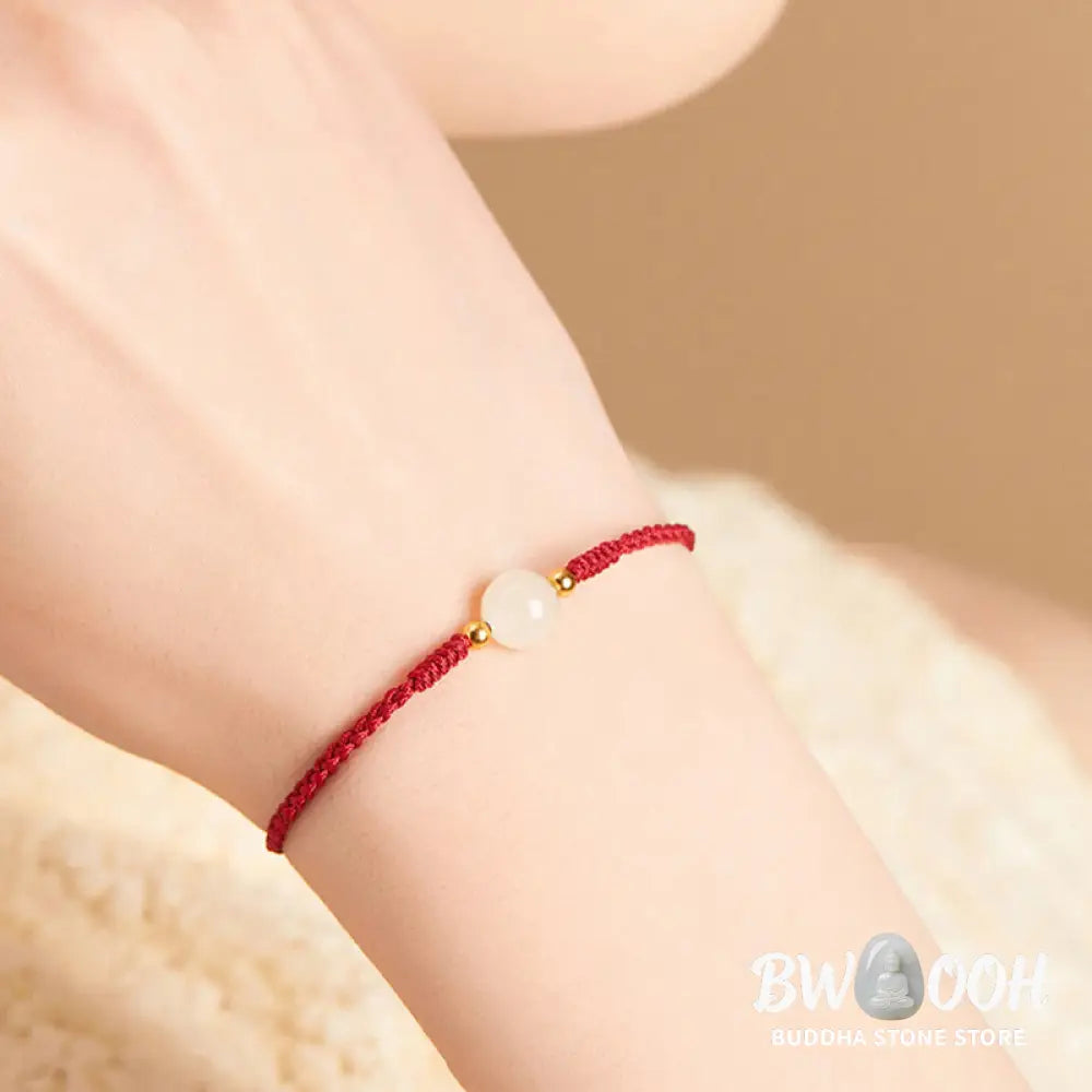 Buddha Stones Handcrafted Round Jade Lucky Bead Prosperity Braided Bracelet - BWOOOH - Bracelet