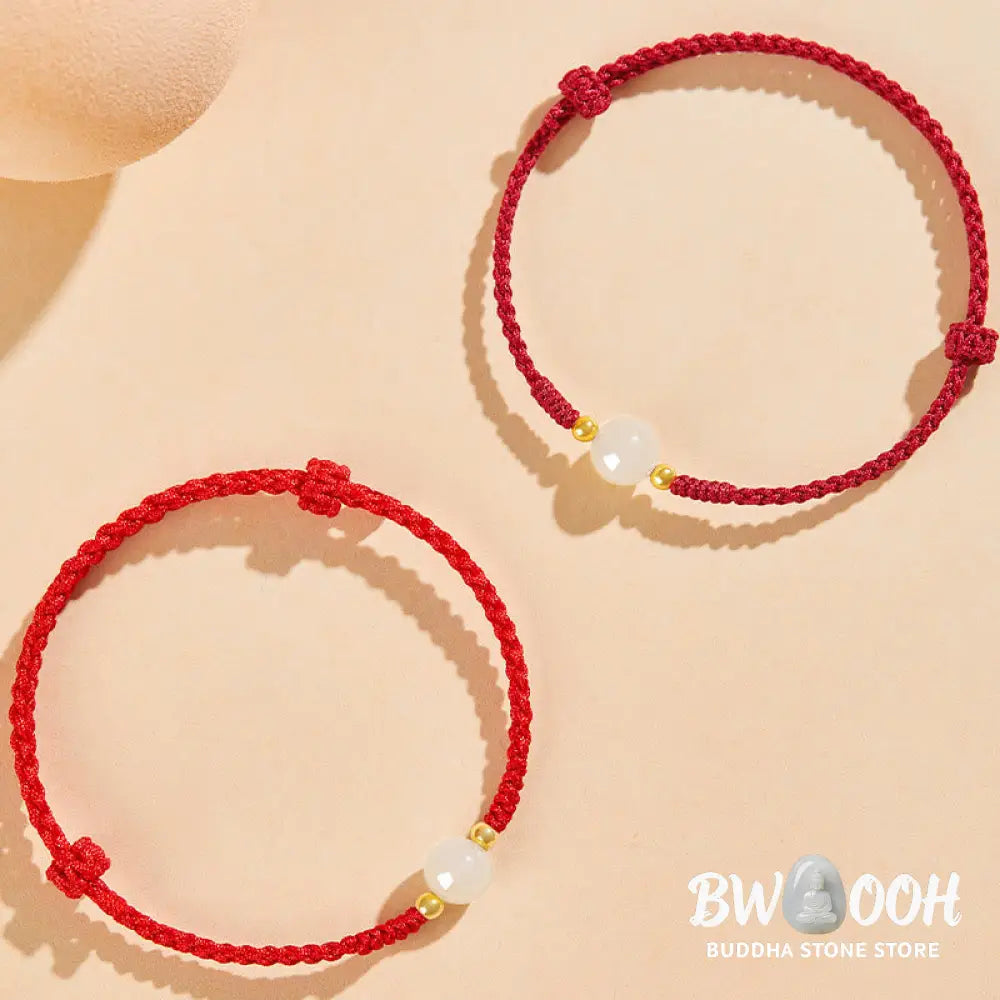 Buddha Stones Handcrafted Round Jade Lucky Bead Prosperity Braided Bracelet - BWOOOH - Bracelet