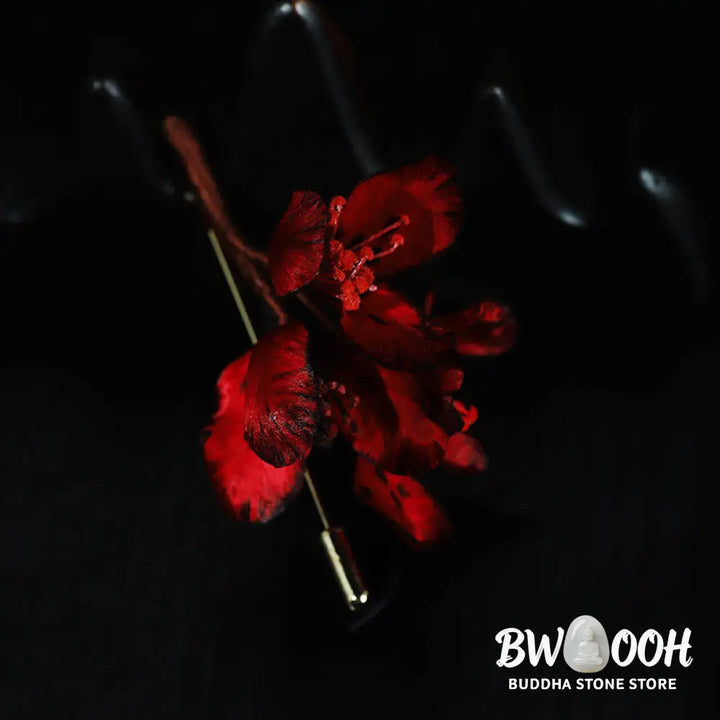 Buddha Stones Handcrafted Silk Art Cyclamen Persicum Flower Blessing Brooch - Cyclamen Persicum About 7cm - Brooch
