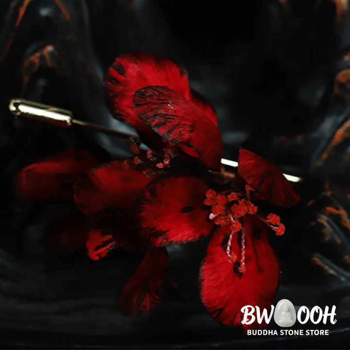 Buddha Stones Handcrafted Silk Art Cyclamen Persicum Flower Blessing Brooch - Cyclamen Persicum About 7cm - Brooch