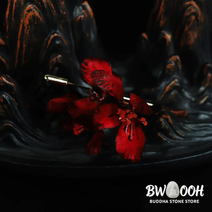 Buddha Stones Handcrafted Silk Art Cyclamen Persicum Flower Blessing Brooch - Cyclamen Persicum About 7cm - Brooch