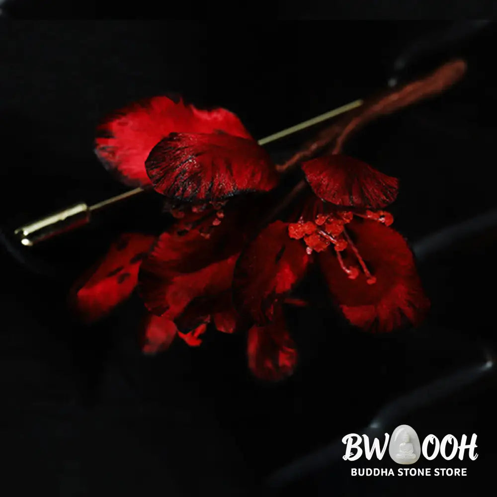 Buddha Stones Handcrafted Silk Art Cyclamen Persicum Flower Blessing Brooch - Cyclamen Persicum About 7cm - Brooch