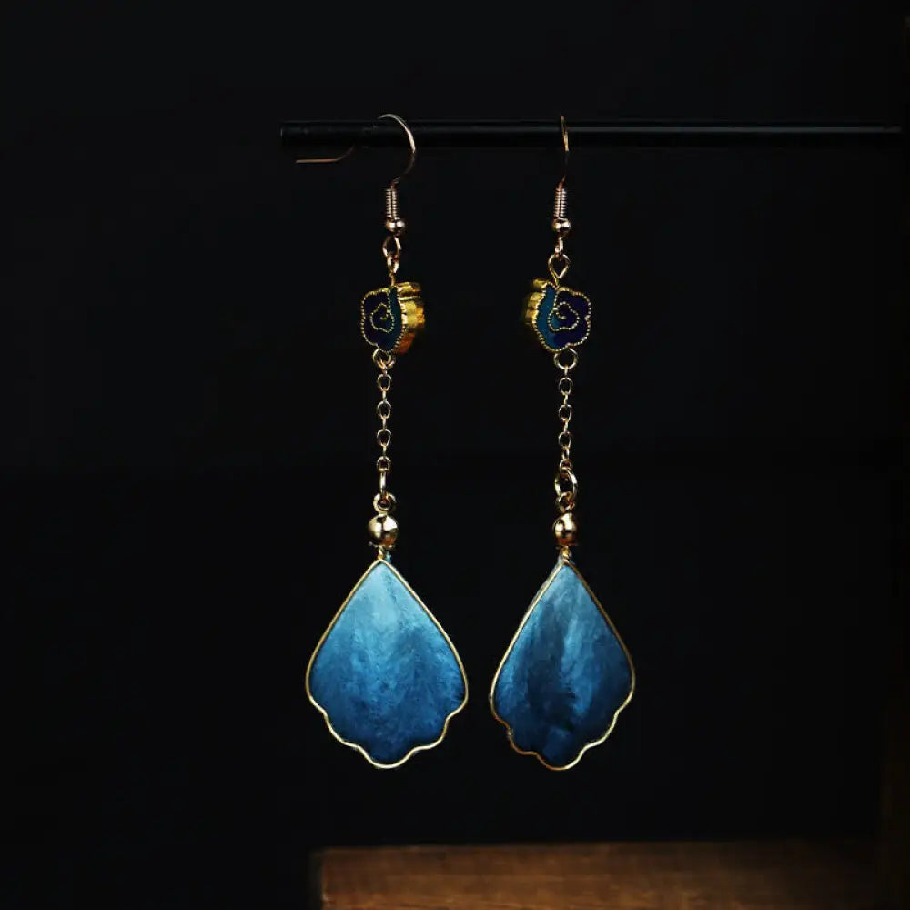 BWOOOH Handcrafted Silk Art Petal Good Fortune Blessing Dangle Hook Earrings — natural stone crystal healing bracelet for ...