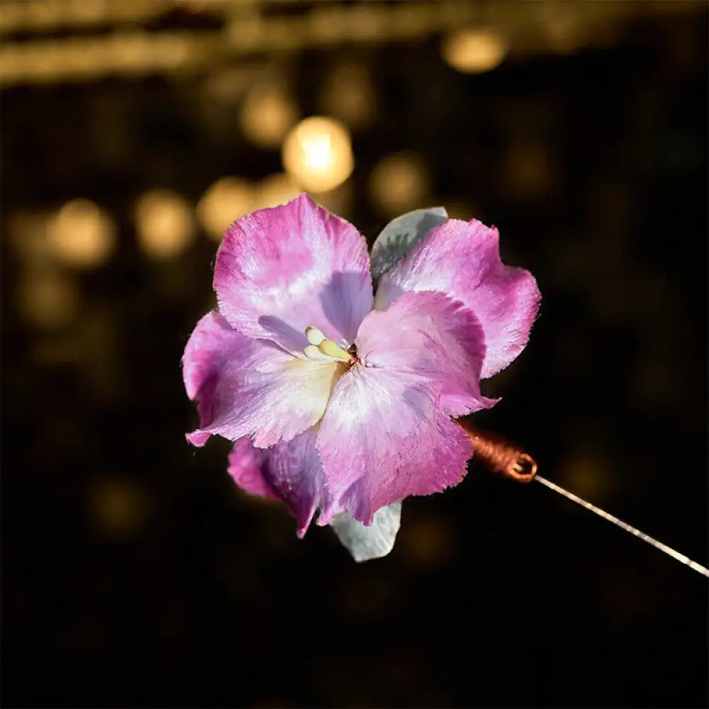 Buddha Stones Handcrafted Silk Art Velvet Flower Iris Flower Brooch - Iris Flower About 7cm - Brooch