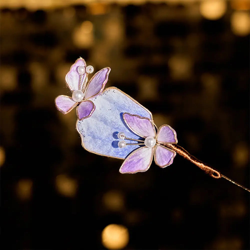 Buddha Stones Handcrafted Silk Art Velvet Flower Purple Butterfly Freedom Brooch - Purple Butterfly About 7-8cm - Brooch